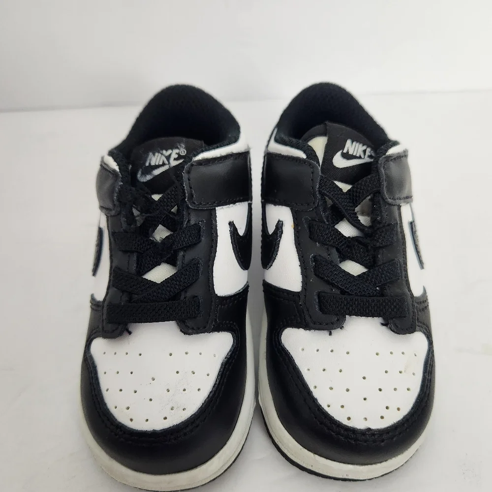 Nike Dunk Low Shoes Toddler Size 6C Black White Panda Kids Sneakers CW1589-100 - Picture 2 of 12
